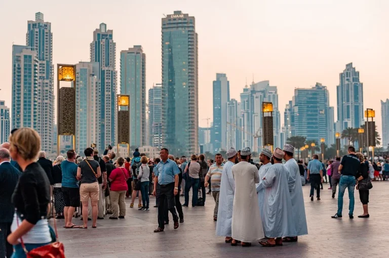 Dubajské nábřeží a městská zástavba – ilustrační fotografie města.