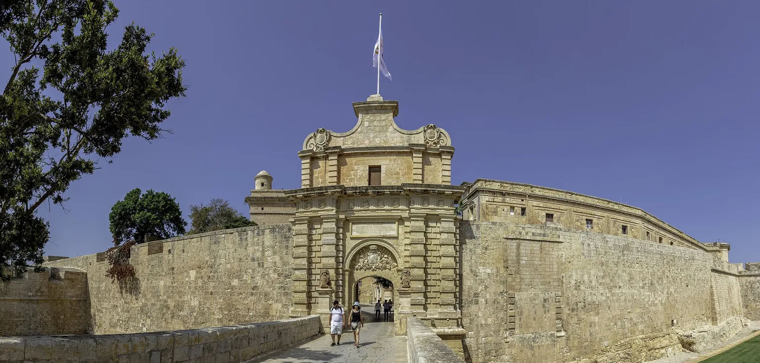 Hlavní vstupní brána do opevněného města Mdina na Maltě